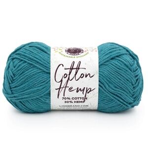 NWT Hemp and Cotton Yarn - TEAL - 3.5 oz - 164 yards - Lion Brand - Eco Friendly
